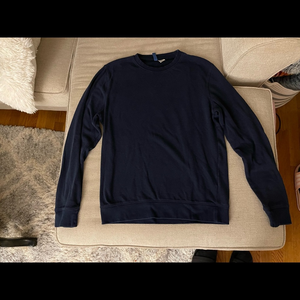 Mens H&M Crew-Neck Pullover Casual Sweater - Dark Blue Navy Size Medium